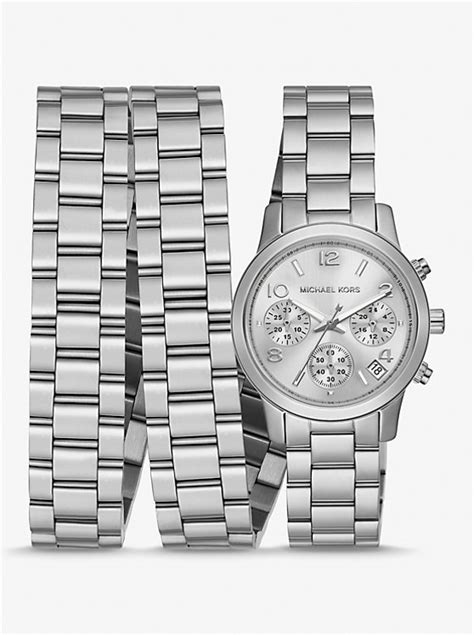 3 sub dials on michael kors watch|Runway Rhodium.